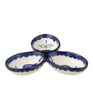 APERO DISH GRANADA CLOVER CERAMIC WHITE COBALTO/BLUE