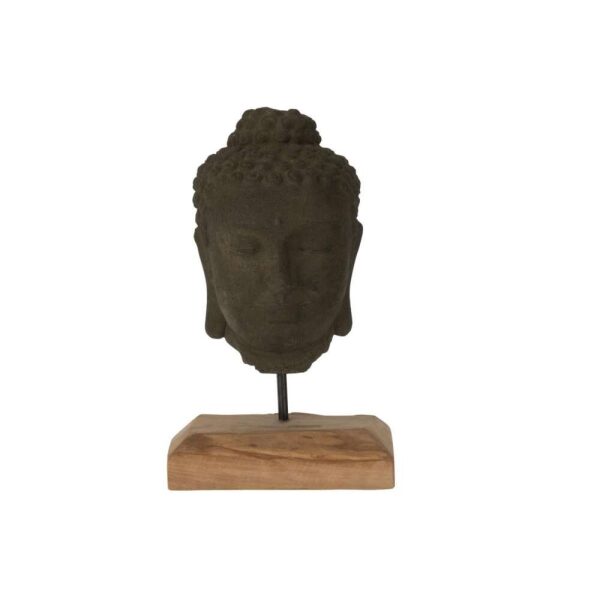 DECORATION HEAD TEAK WOOD/CEMENT BLACK/NATURAL