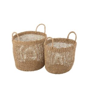 SET OF 2 BASKETS OASIS SEAGRASS NATURAL