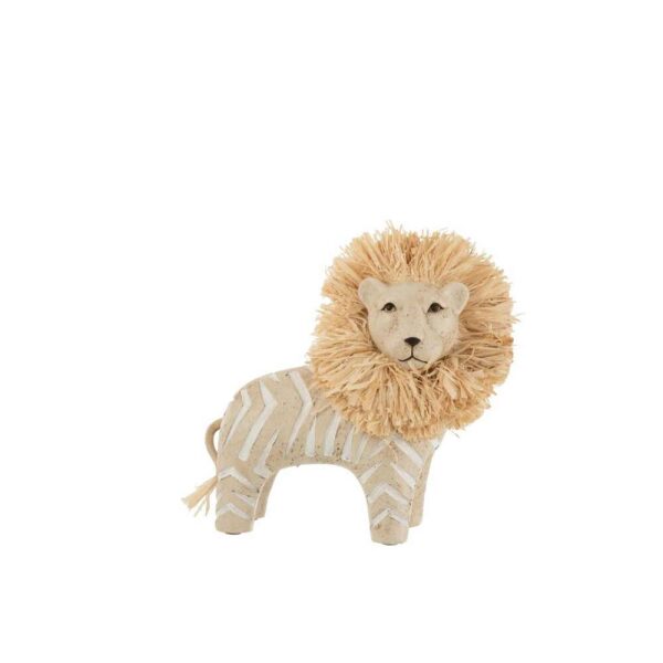 LION POLY/RAFFIA WHITE/NAT LARGE