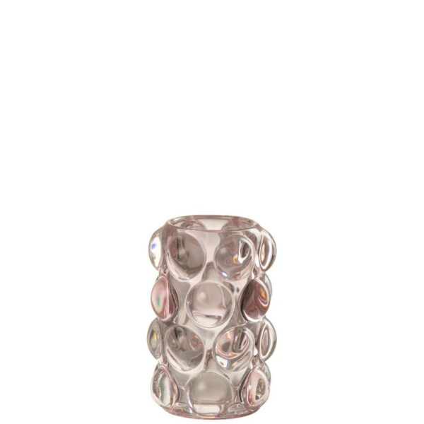 TEALIGHT HOLDER BOLLIE GLASS PINK