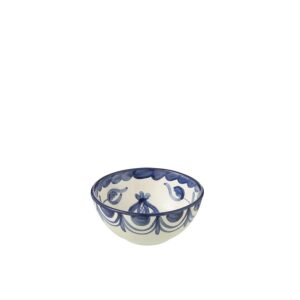 BOWL GRANADA HIGH CERAMIC WHITE/COBALTO BLUE SMALL