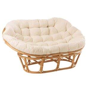 SEAT RONI WITH CUSHION RATTAN NATURAL/WHITE