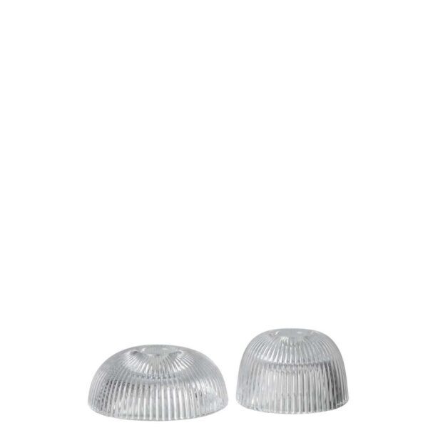 CANDLE HOLDER CANELE GLASS TRANSPARENT ASSORTMENT OF 2