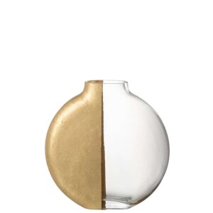 VASE LOA GLASS TRANSPARENT/GOLD LARGE