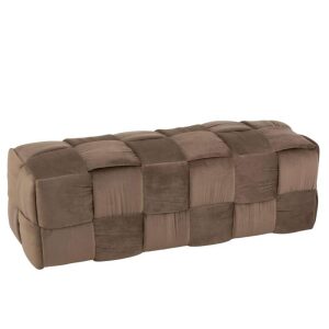 POUF 3-PERSON TEXTILE/WOOD BROWN