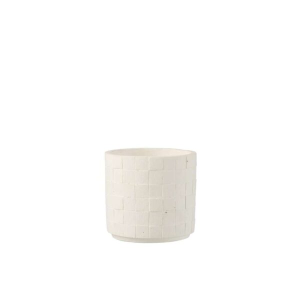 FLOWERPOT SQUARE CERAMIC WHITE SMALL