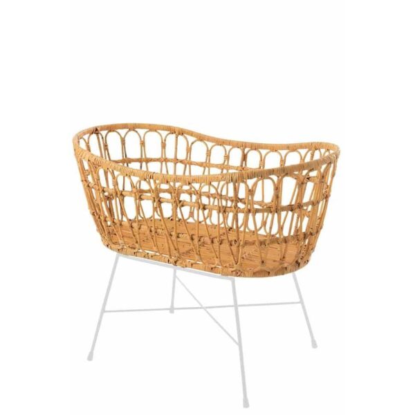 CRADLE+MATTRESS RATTAN/METAL NATURAL/WHITE