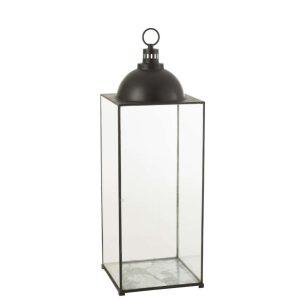LANTERN HAGRID GLASS/IRON BLACK L