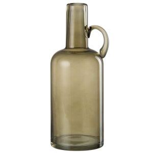 VASE CYLINDER 1 HANDLE GLASS GREEN