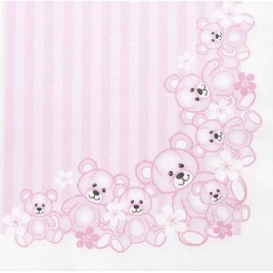 Serviett Lunch  33X33Cm Bamser Rosa