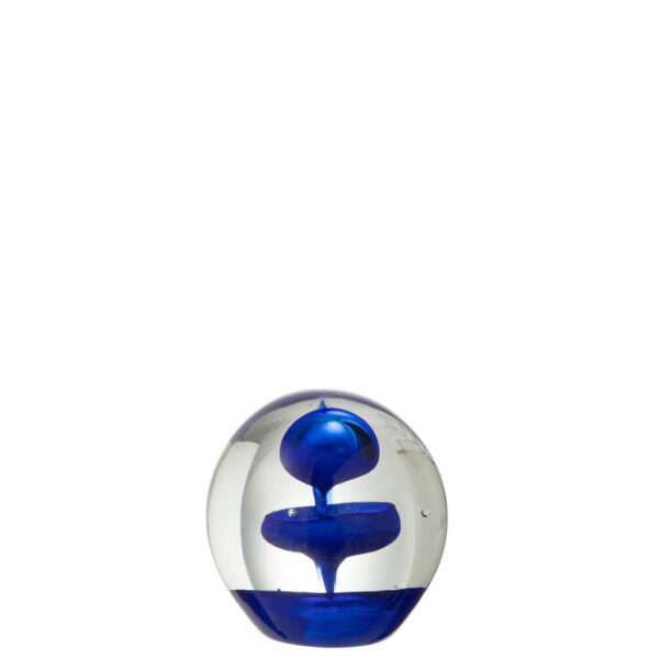 PAPERWEIGHT BUBBLE GLASS BLUE SMALL