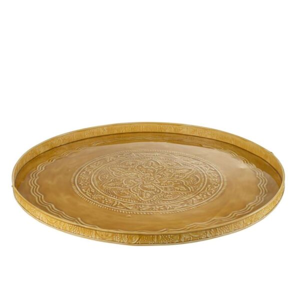 TRAY ROUND CLASSIC IRON OCHRE L