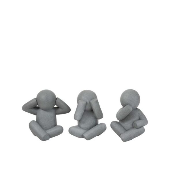 P'TIT MAURICE SEE/HEAR/SPEAK MAGNESIUM GREY SMALL ASSORTMENT OF 3