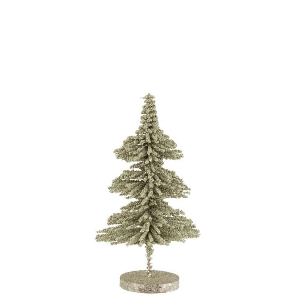 CHRISTMAS TREE DECO PLASTIC DOTS GLITTER LIGHT GREEN SMALL