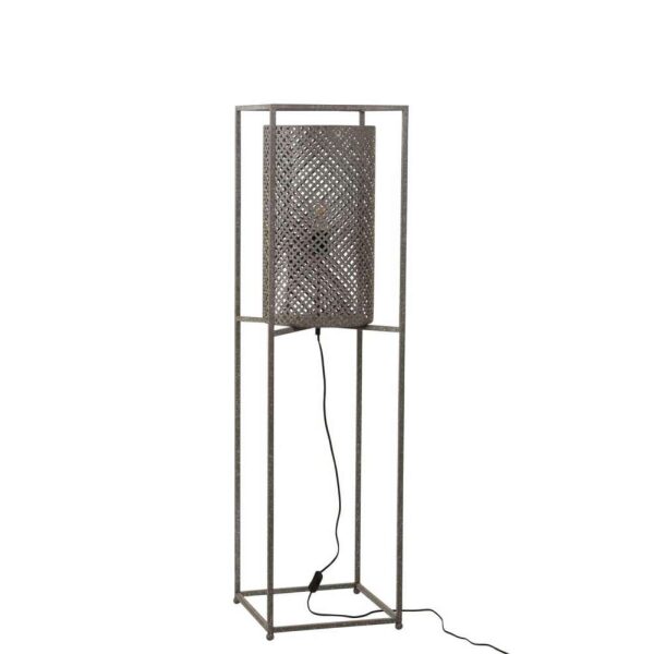STANDING LAMP STRAIGHT HOLES METAL GREY SMALL