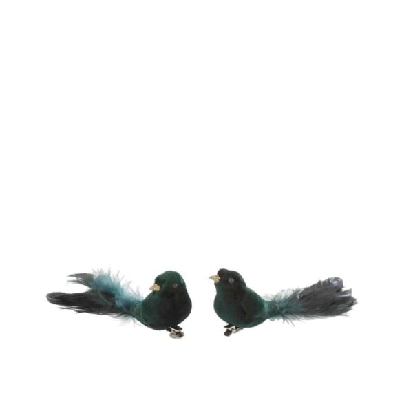 BIRD+CLIP VELVET GREEN ASSORTMENT OF 2
