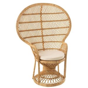 CHAIR PEACOCK WITH CUSHION RATTAN NATURAL