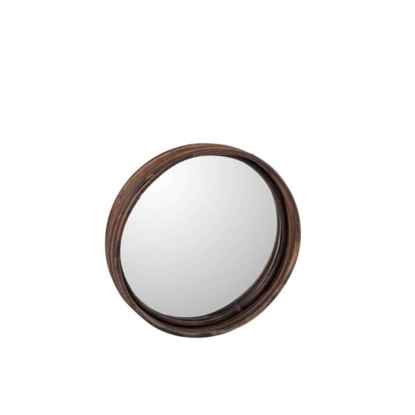 TRAY MIRROR ROUND RATTAN SMALL