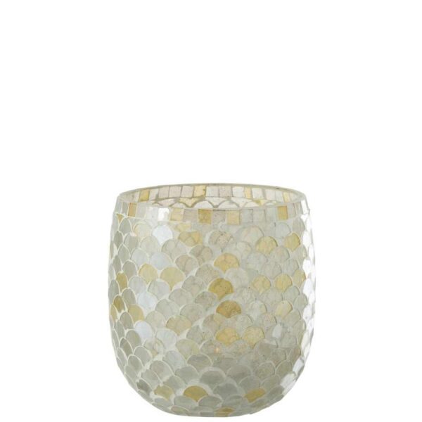 HURRICANE MOSAIC GLASS WHITE/LIGHT YELLOW LARGE