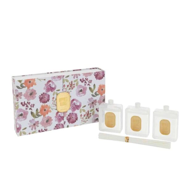 BOX 3 SCENTED OIL+STICKS HAPPINESS BLOOMS WHITE