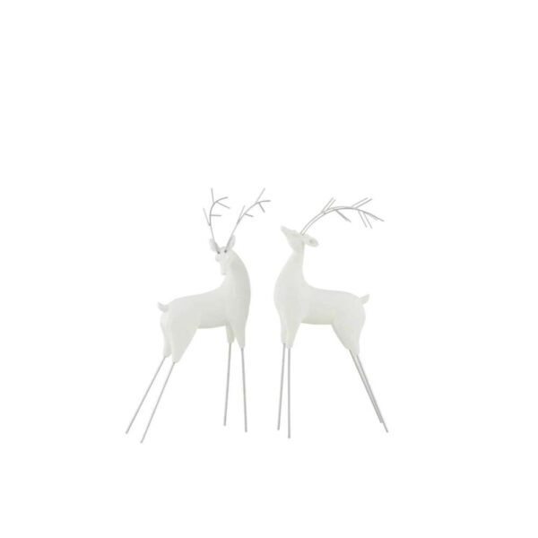 REINDEER POLY WHITE/SILVER SMALL ASSORTMENT OF 2