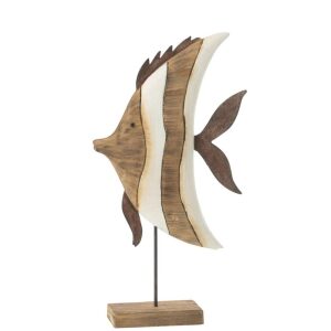FISH STRIPED ON STAND PAULOWNIA WOOD LARGE