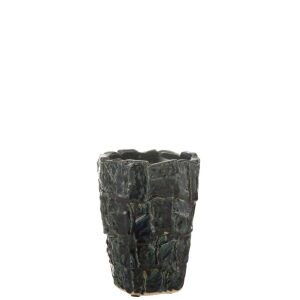 VASE AOKI CERAMIC PETROL GREEN SMALL