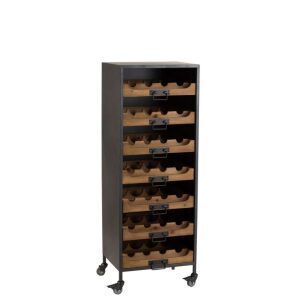 Vinreol m hjul 44x35x120 cm