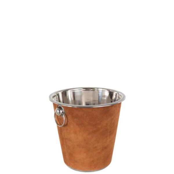 ICE BUCKET ROUND LEATHER COGNAC