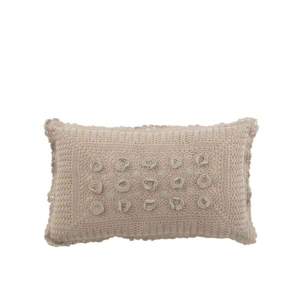 CUSHION RECTANGLE LACE COTTON LIGHT GREEN