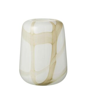 VASE FUZZY  GLASS WHITE/GREEN