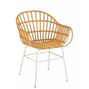 CHAIR KENI RATTAN/METAL NATURAL/WHITE