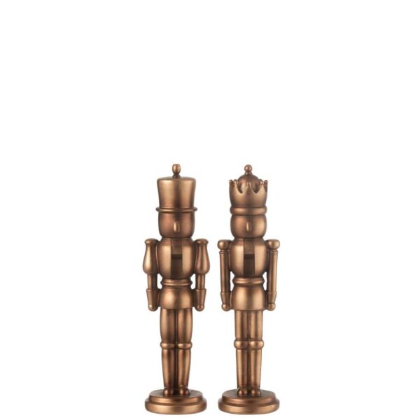 NUTCRACKER RESIN ANTIQUE GOLD SMALL ASSORTMENT OF 2
