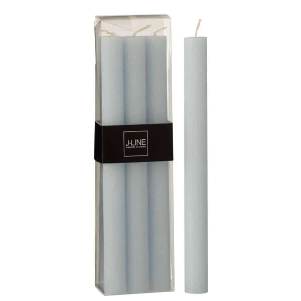BOX 6 TABLE CANDLE  LIGHT BLUE 9H