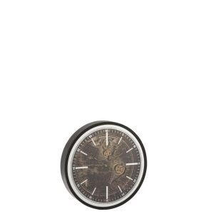 CLOCK WORLD MAP MDF ANTIQUE GOLD/BLACK SMALL