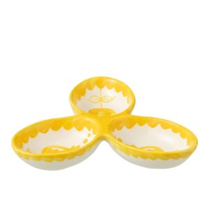 APERO DISH GRANADA CLOVER CERAMIC WHITE YELLOW