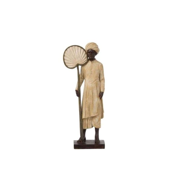 INDIAN FIGURE STANDING POLY BEIGE/BROWN
