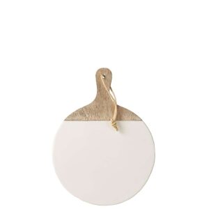 PLANK ROUND MANGO WOOD WHITEWASH