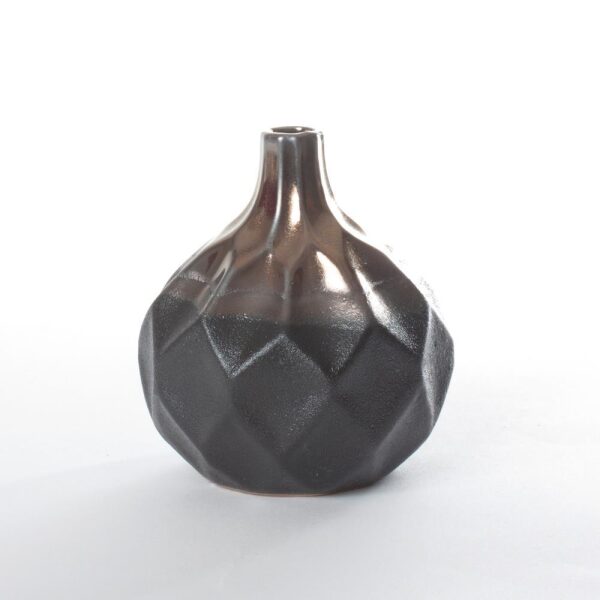 Vase Keramikk Sort/Gull 10X10X11Cm