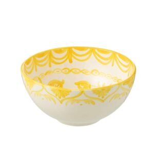 BOWL GRANADA HIGH CERAMIC WHITE/YELLOW LARGE