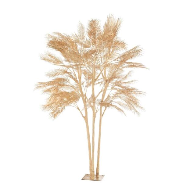 TREE PALM LEAVES 3 TRUNKS STEEL GOLD LARGE