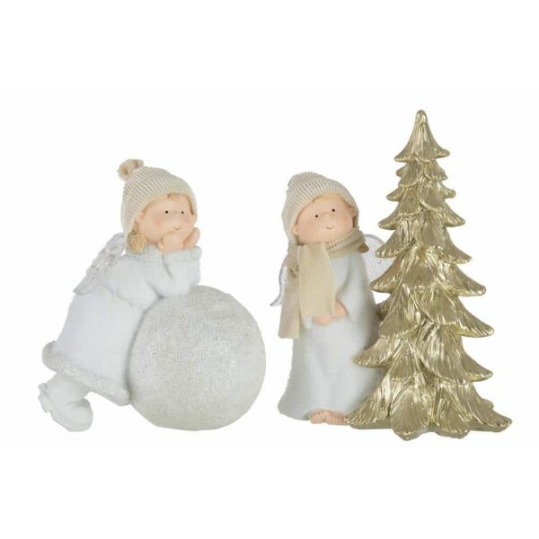 ANGEL LED SITTING SNOWBALL XMAS TREE ASSORTMENT OF 2