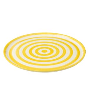 PLATE GRANADA STRIPES CERAMIC WHITE/YELLOW