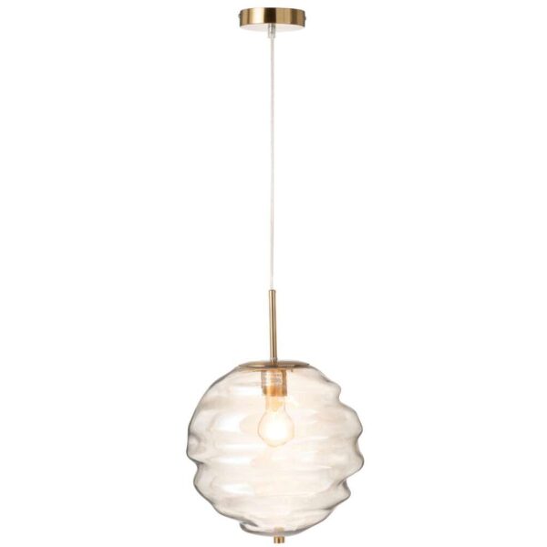 HANGING LAMP HONEYCOMB GLASS LIGHT COGNAC