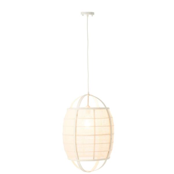 HANGING LAMP ION LINEN/BAMBOO WHITE SMALL