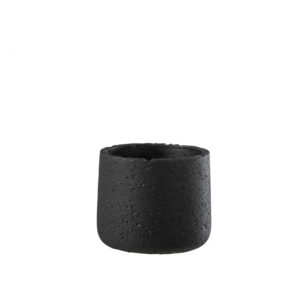 FLOWER POT POTINE CEMENT BLACK SMALL