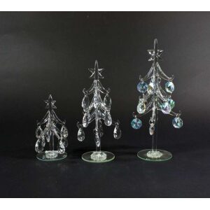 Juletre Glass M/Diamanter Liten 15Cm