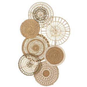 WALL DECORATION CIRCLES SEAGRASS/COTTON NATURAL/WHITE