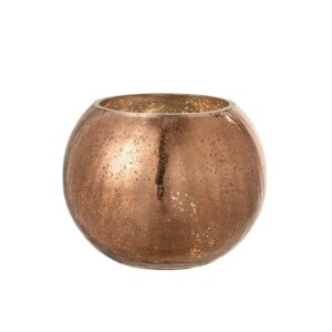 HURRICANE LIGHT BALL CRAQUELURE GLASS PEARL EFFECT BROWN LARGE